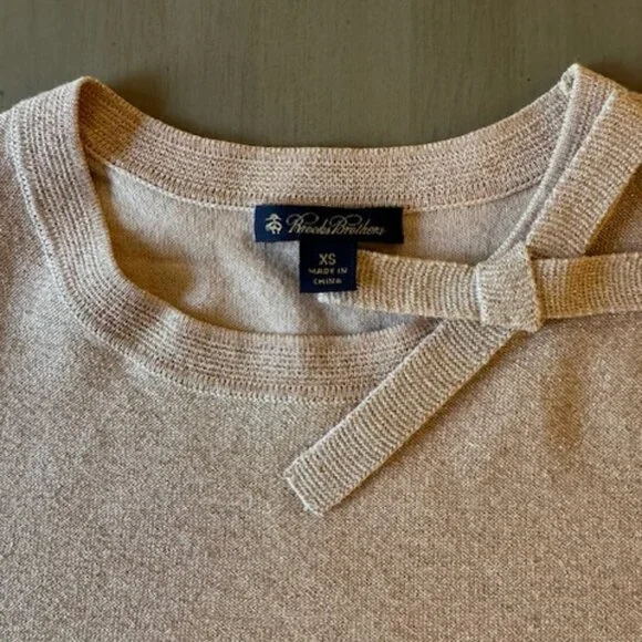 Brooks Brothers Shimmer Knit Short Sleeve Short Sleeve Sweater - Picture 9 of 12